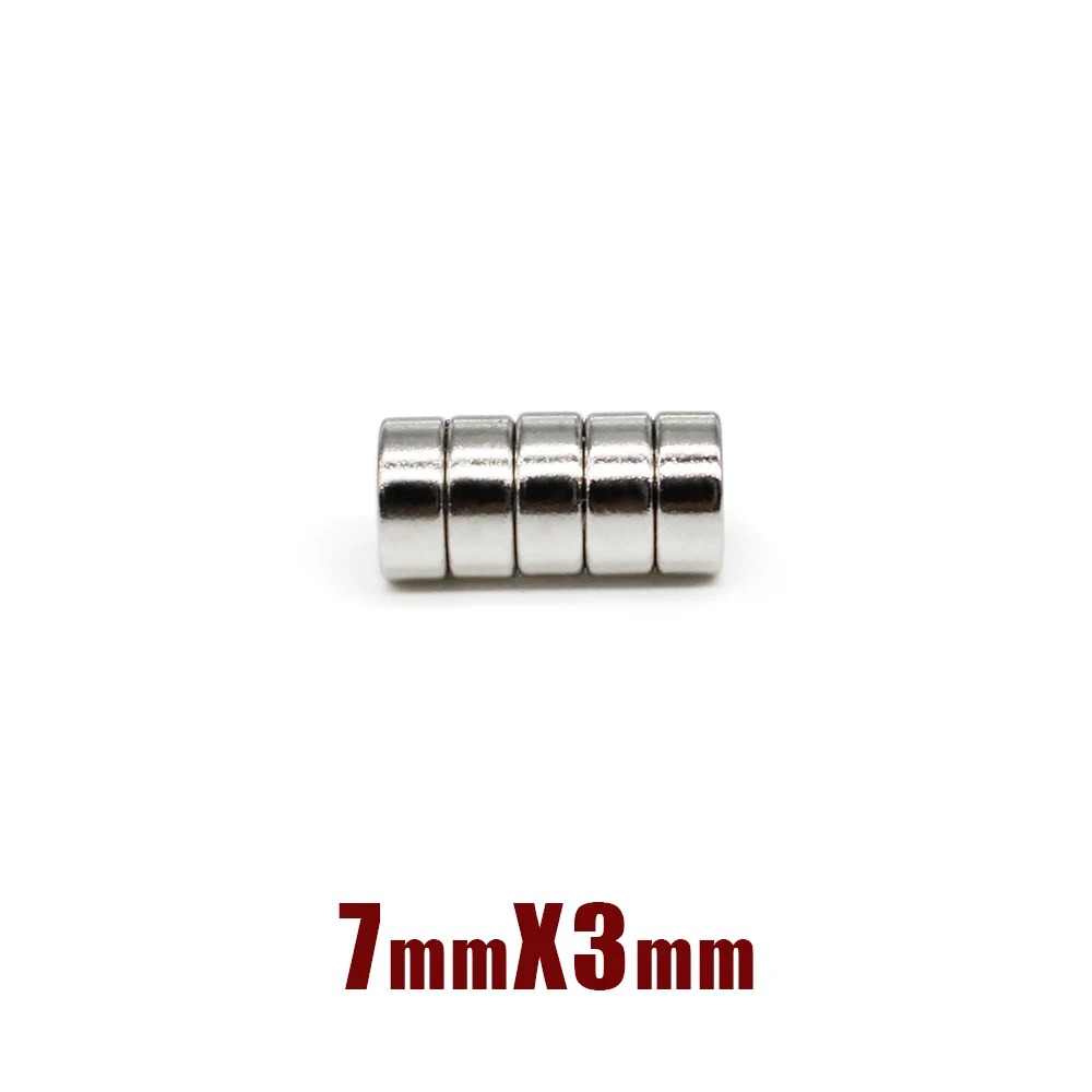 20/50/100/150/200/500PCS 7*3 mm Round Rare Earth Neodymium Magnet 7x3mm 7x3 Strong Small Magnetic Magnets For Craft 7mm x 3 mm