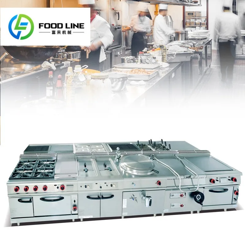Fast Food Restaurant Kitchen Equipment Stainless Steel Bakery Cooking & Refrigeration Supplies Gas & Electric Powered