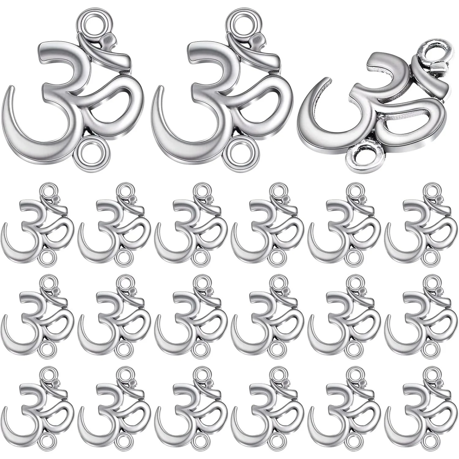 

50pcs Chakra Om Sanskrit Dangle Charms Vintage Yoga OM Pendants Connectors Craft for DIY Bracelet Necklace Jewelry Making