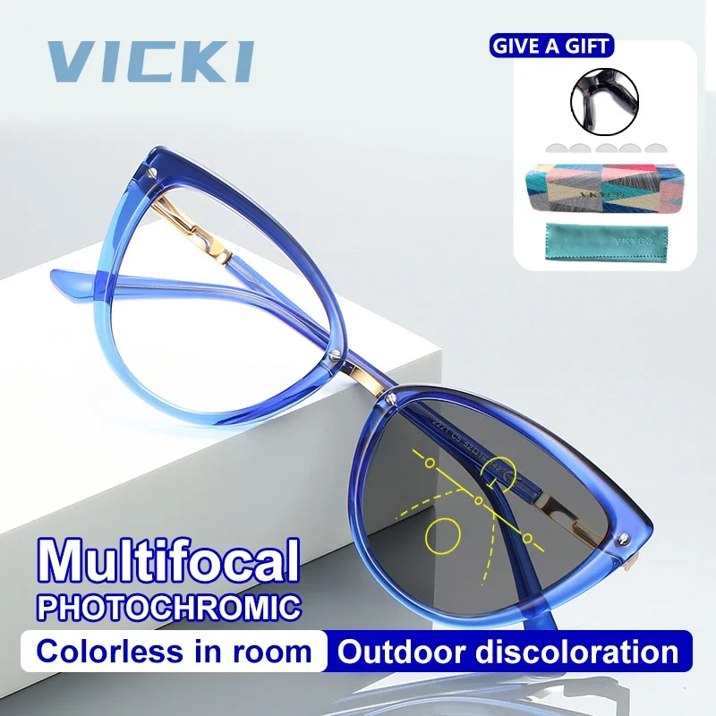 

VICKI Stylish New Design Butterfly Glasses for Women Progressive Lenses Can Be Customized By Prescription Photochromism PFD2221