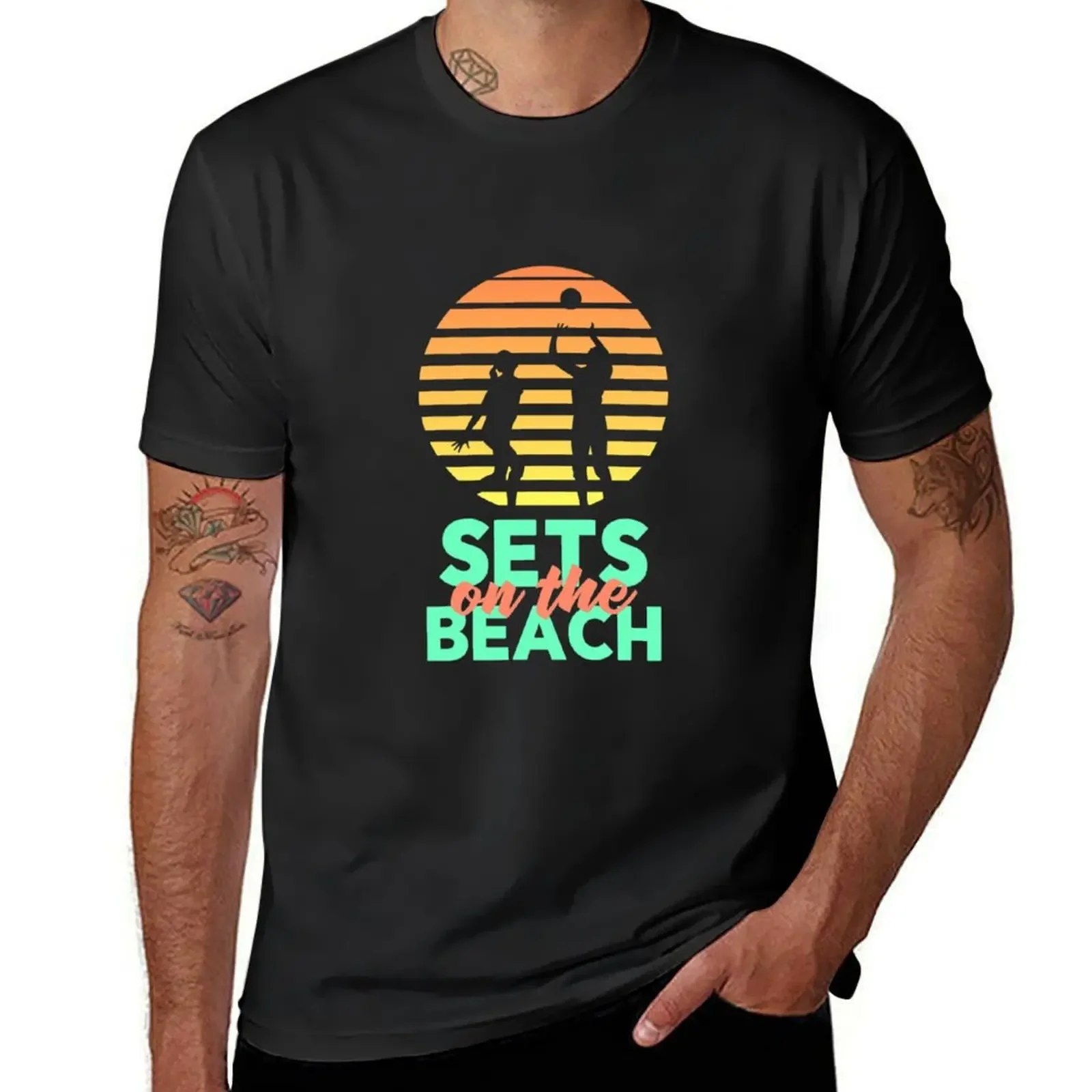 Volleyball Shirt For Men & Women - Sets On The Beach T-Shirt customizeds tees designer t shirt men