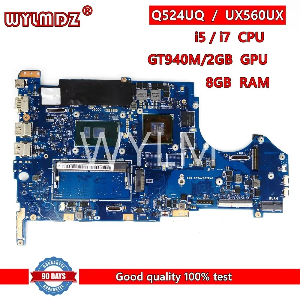 Q524UQ UX560UX GT940M/GTX950M I5/i7CPU 8GB RAM Notebook Mainboard For Asus Q524UQ UX560UX UX560U Q524UQK Laptop Motherboard