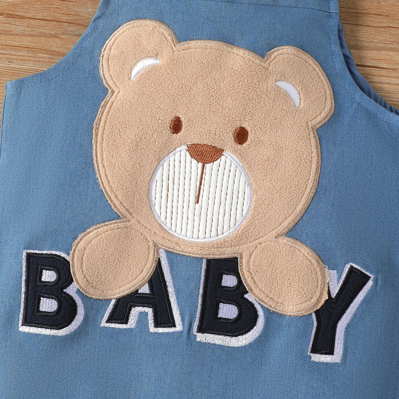 PatPat Baby Boy/Girl Bear & Letter Embroidered Overalls Suitable for Summer Season Soft and Comfortable  Perfect for Outings