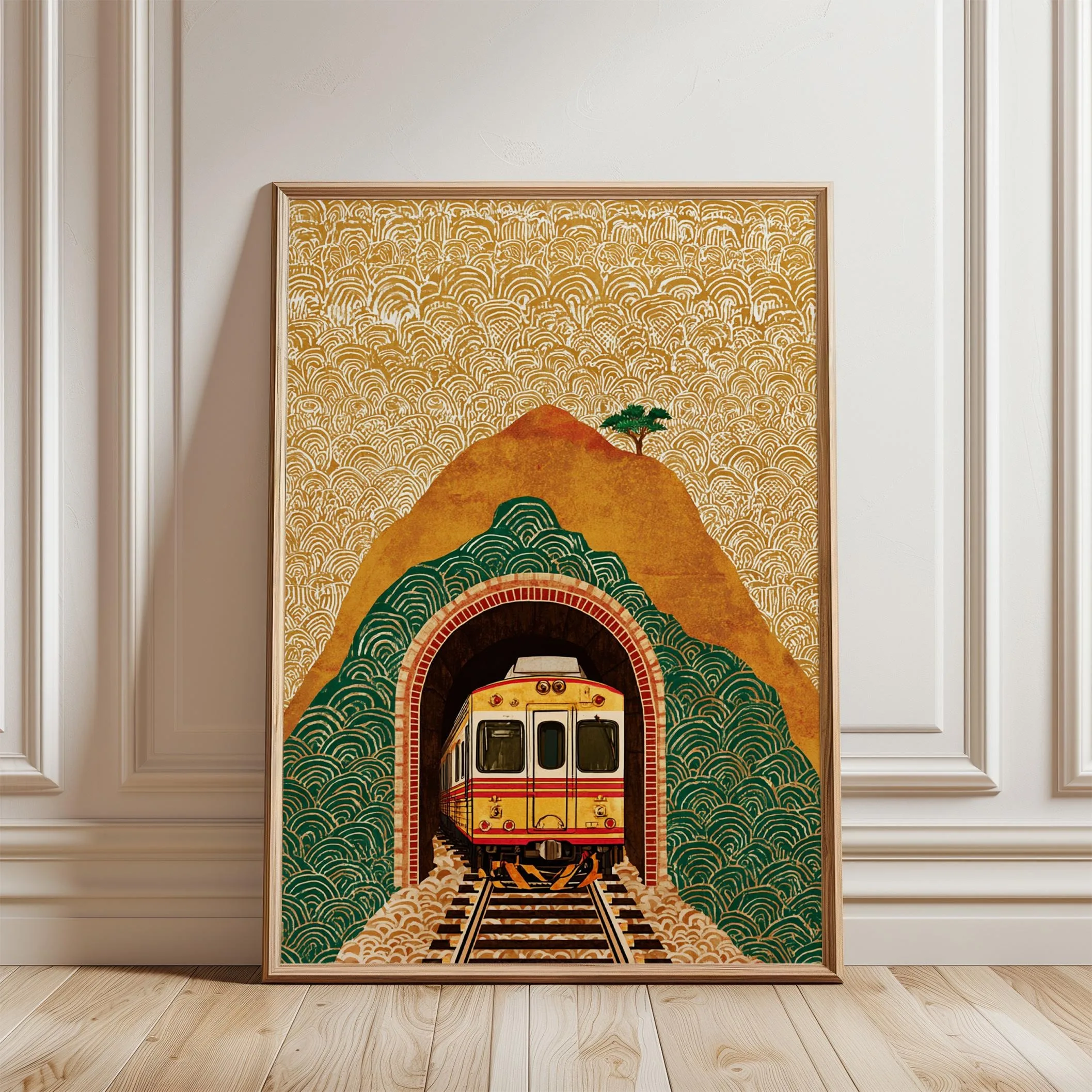 Retro japanische Landschaft Leinwanddruck Asiatische Kunst Eisenbahn Wandkunst Poster Modernes Wohnzimmer Schlafzimmer Badezimmer Heimdekoration