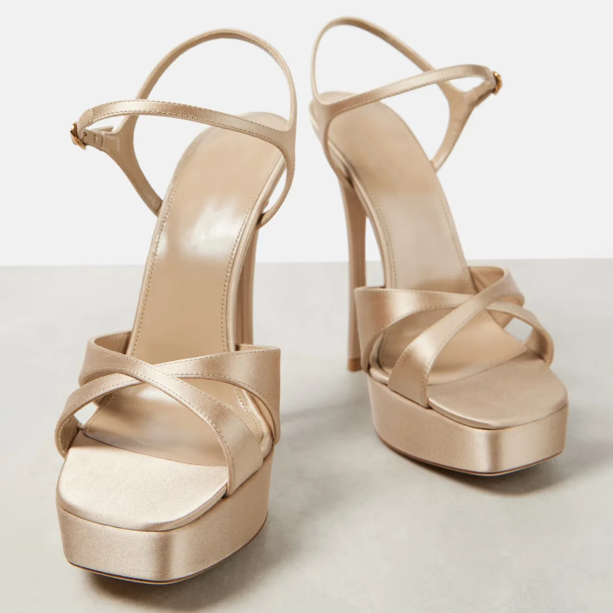 

Women's Hot Chick Party Satin Platform Sandals Summer Black High Heels Ankle Strap Sexy Cheap Luxury Designer Shoes on Offer