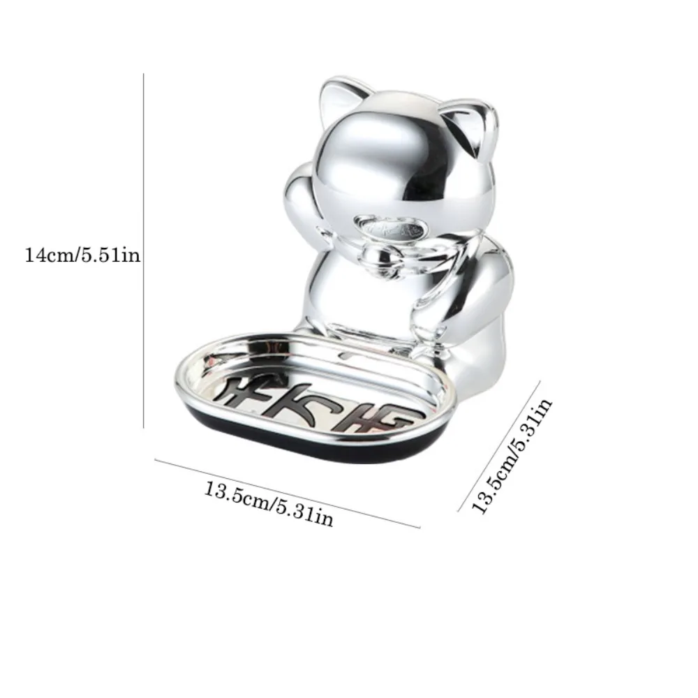 

Настенная мыльница в форме кошки Прочная, не требующая перфорации Настенная мыльница Удобный многофункциональный поднос из полипропилена