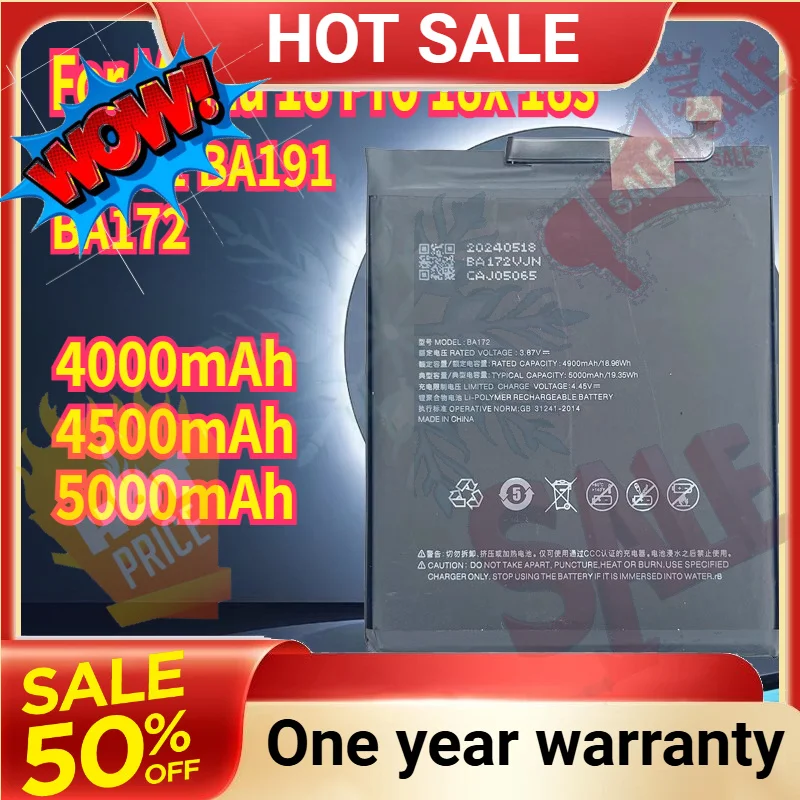 SWZY BA181 BA191 BA172 Battery for Meizu 18 Pro 18x 18s Cell Phone 4500mAh Batteria