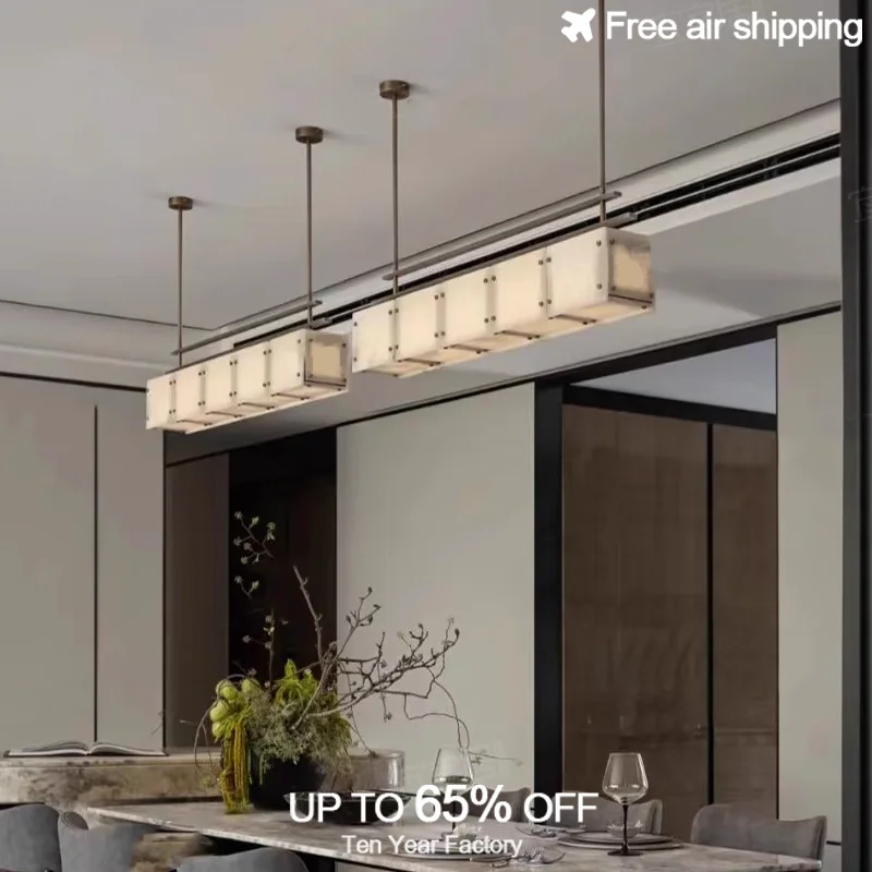 

Marble Chandelier Pendant Light with Copper and Bronze Modern Minimalist Suspension Luminaire for Dining Room Kitchen Table Home