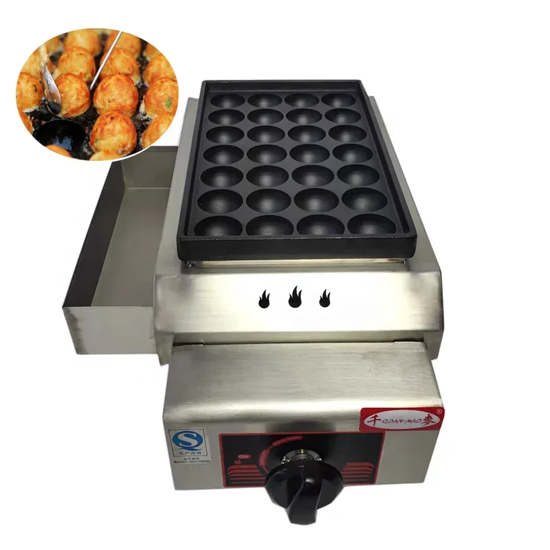 

Commercial gas wholesale non-stick snack Fishball oven Takoyaki plate grill fish ball machine