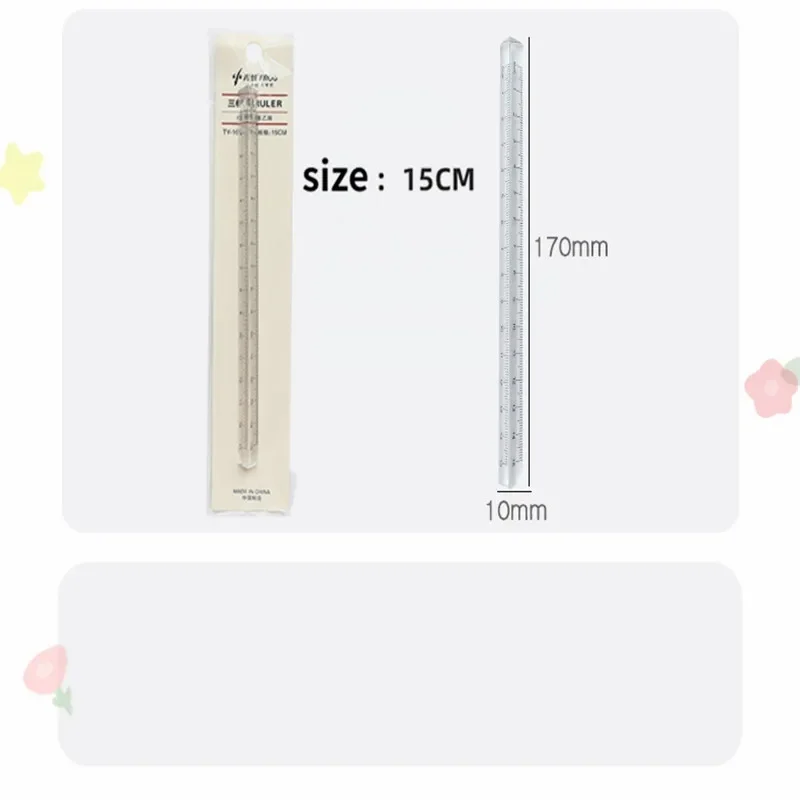 15cm proste przezroczyste trójkątne linijka prosta Kawaii narzędzia szkolne papeteria kreskówka rysunek prezent do szkoły biurowej