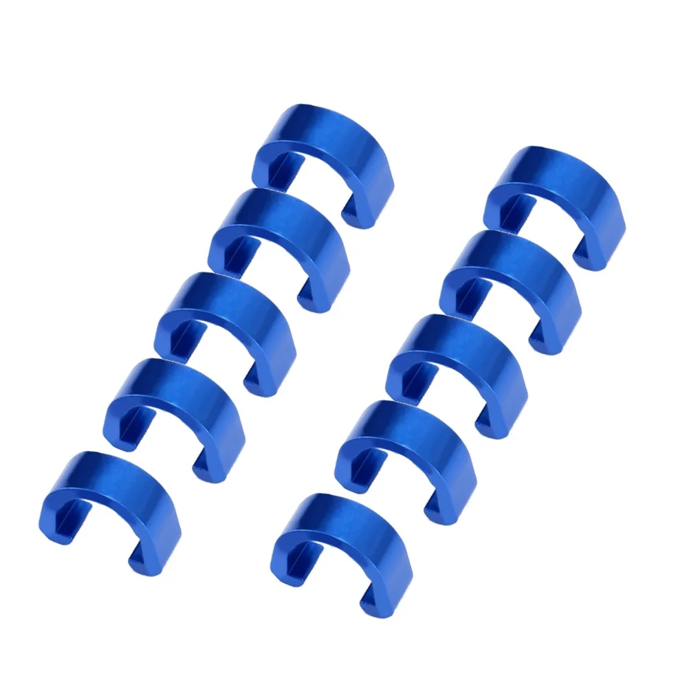 

10PCS Wire Clamps Tubing Clips Mountain Bike C Shaped Buckle Bike Line Fixing Clamp Line Clips Bike Brake Line Buckle (Blue)