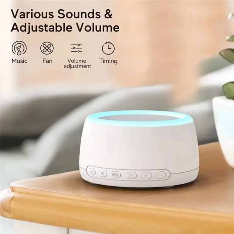 Máquina de ruido blanco, altavoz Compatible con Bluetooth, altavoz de sincronización recargable para dormir de bebés adultos