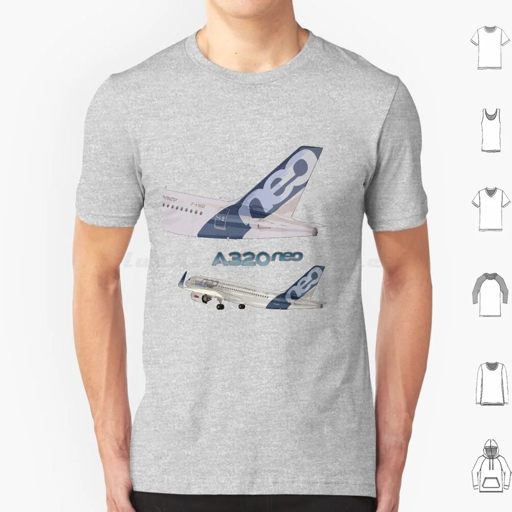 

A320 Neo T Shirt Big Size 100% Cotton A320 Neo A320 Airplane Aviation Airport Airbus Pilot Flight Jet