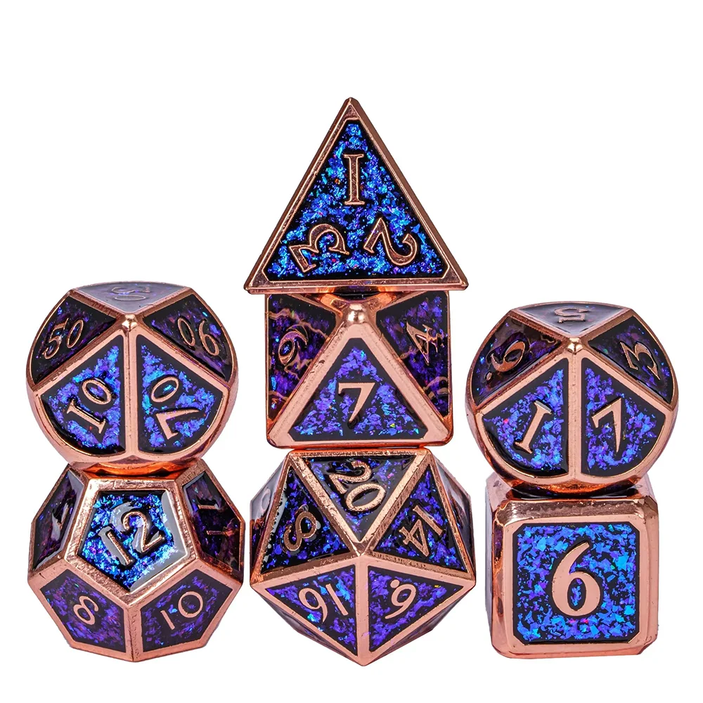 Cusdie Metal Frame Dices Dungeons and Dragons D4~D20 Polyhedral Dice Set for D&D Role Playing Board Game Pathfinder