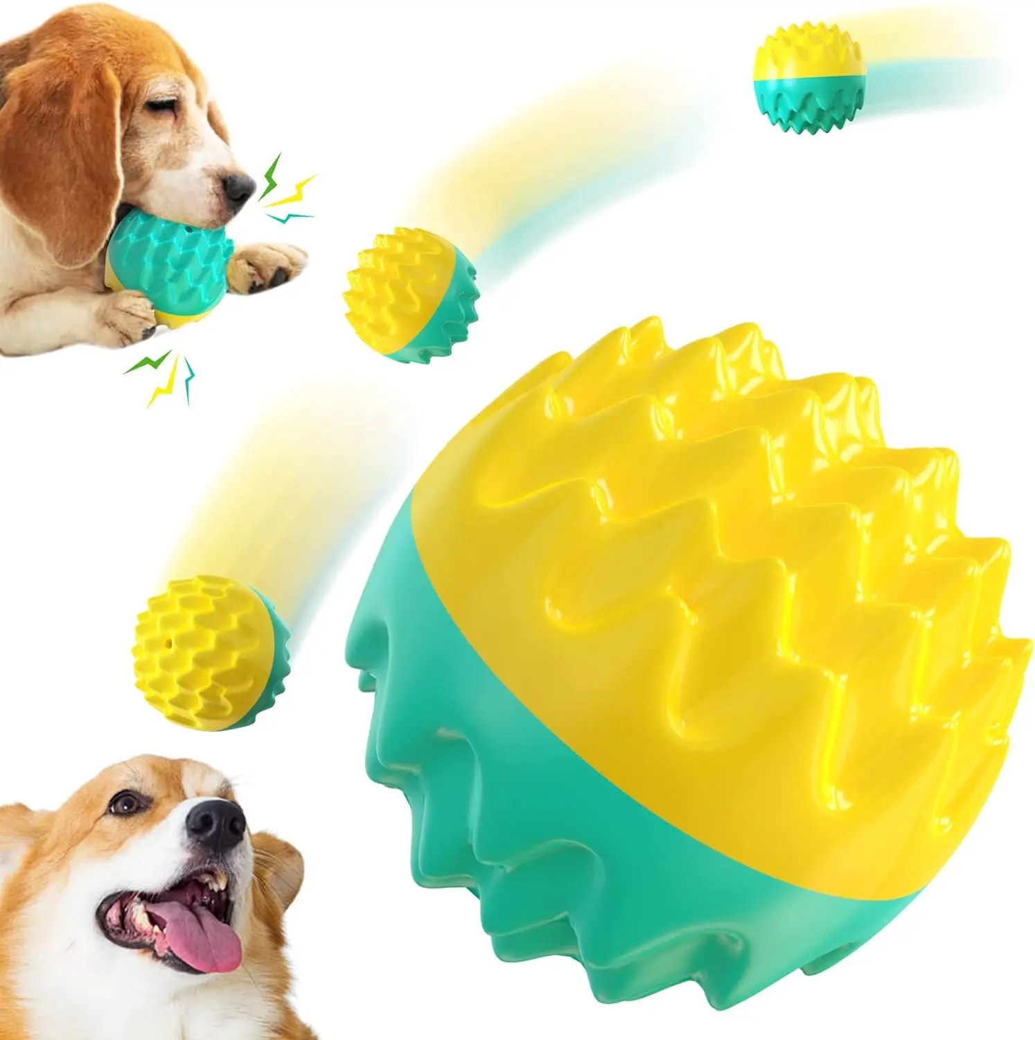 

Dogs Interactive Toys Soft TPR Toys Pet Teeth Cleaning Bite Resistance Squeaky For Puppy Small Medium Dogs Ball Toy