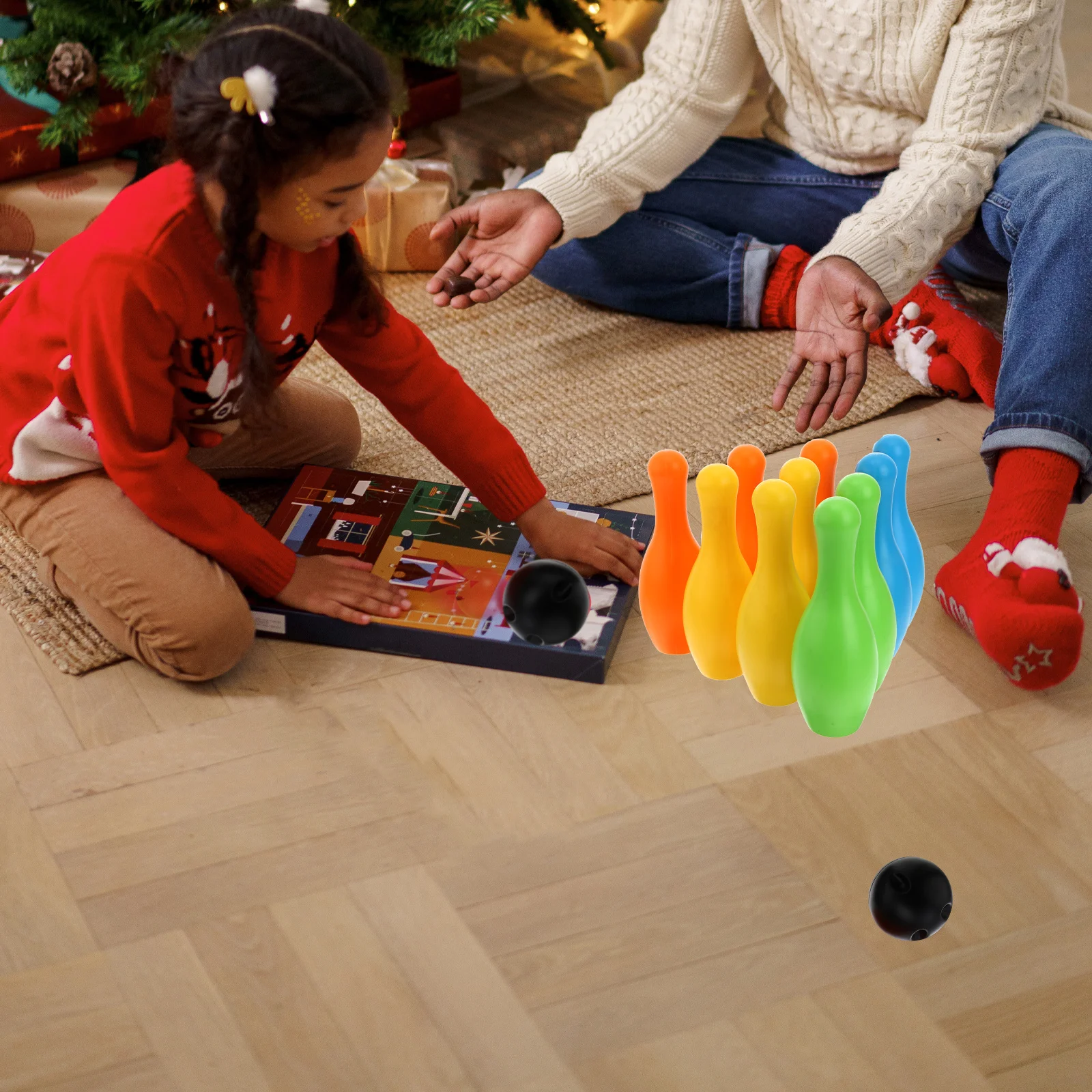 ชุดมินิโบว์ลิ่ง 1 ชุดสำหรับเด็กเล่นในร่มและกลางแจ้ง ขนาดเหมาะสม เสริมสร้างพัฒนาการทางสติปัญญา กิจกรรมกีฬาโยน