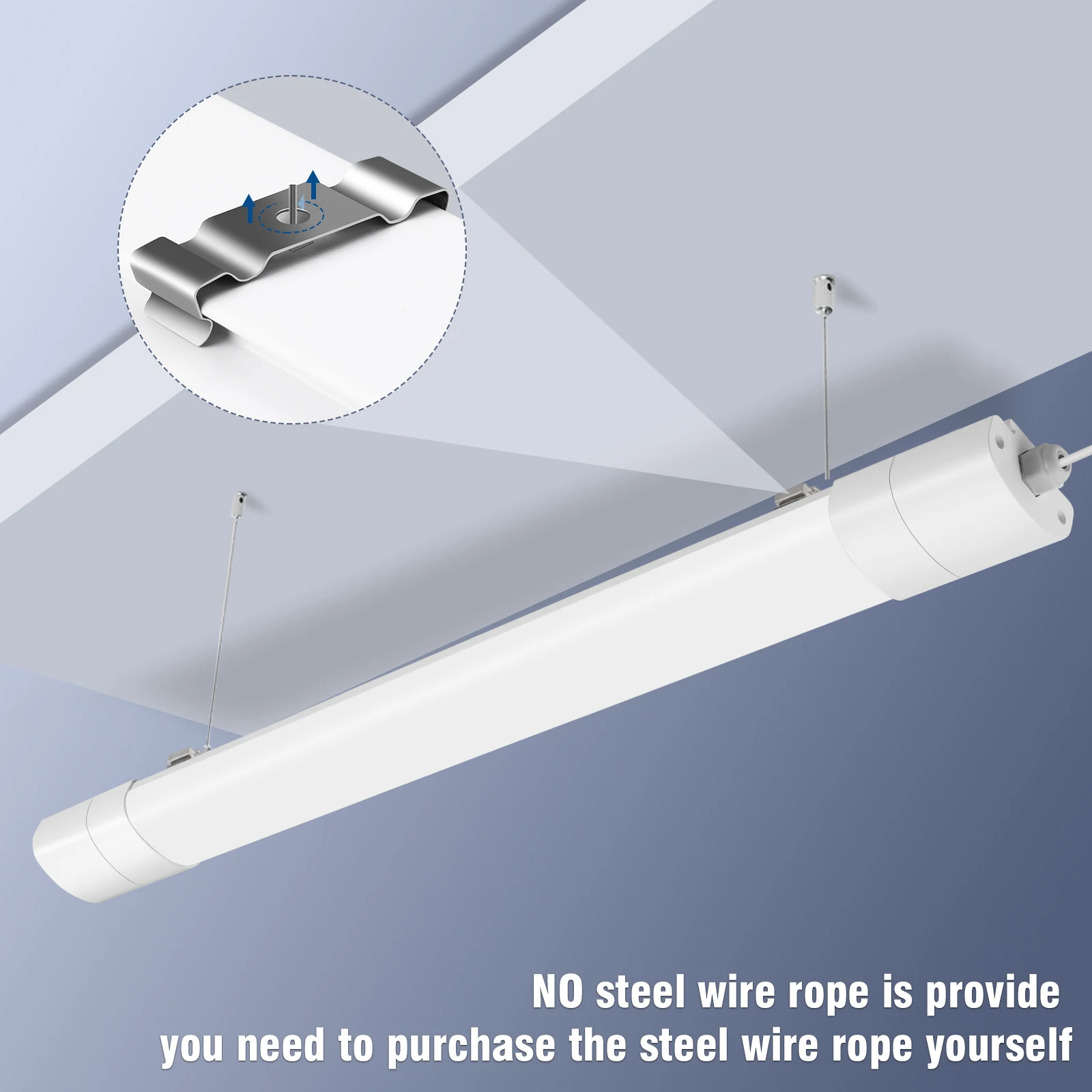 4er-Pack Wasserdichte LED-Deckenleuchten, 20W/30W/36W/45W, IP66, 4000K, Verbindbare Röhrenleuchten für Keller, Garage, Wohnzimmer – Detail 5