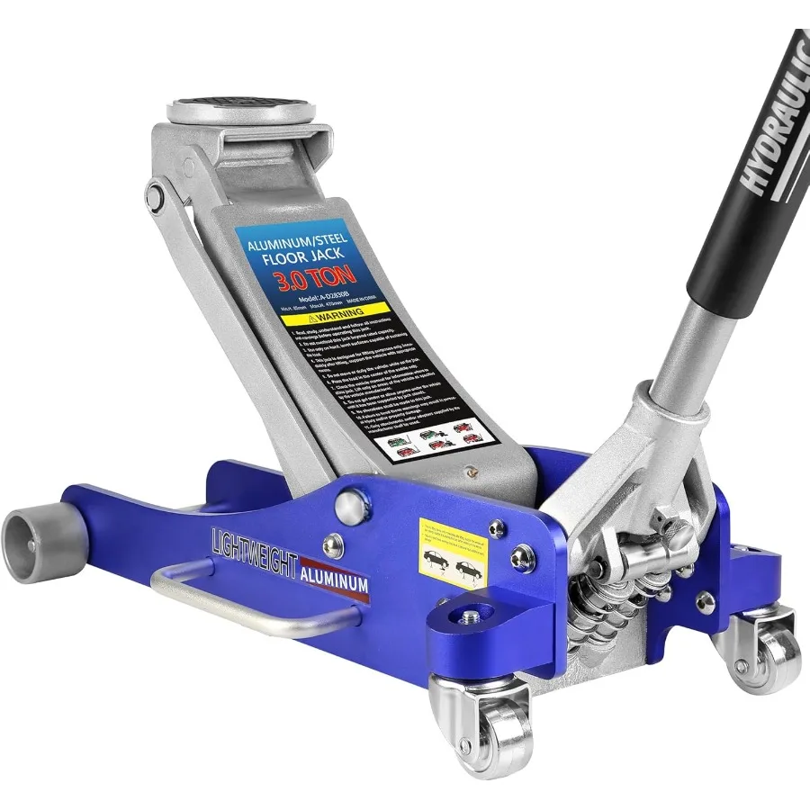 

3Ton Quick Rise Aluminum Floor Jack with Dual Pump Pistons Reinforced Lifting Arm