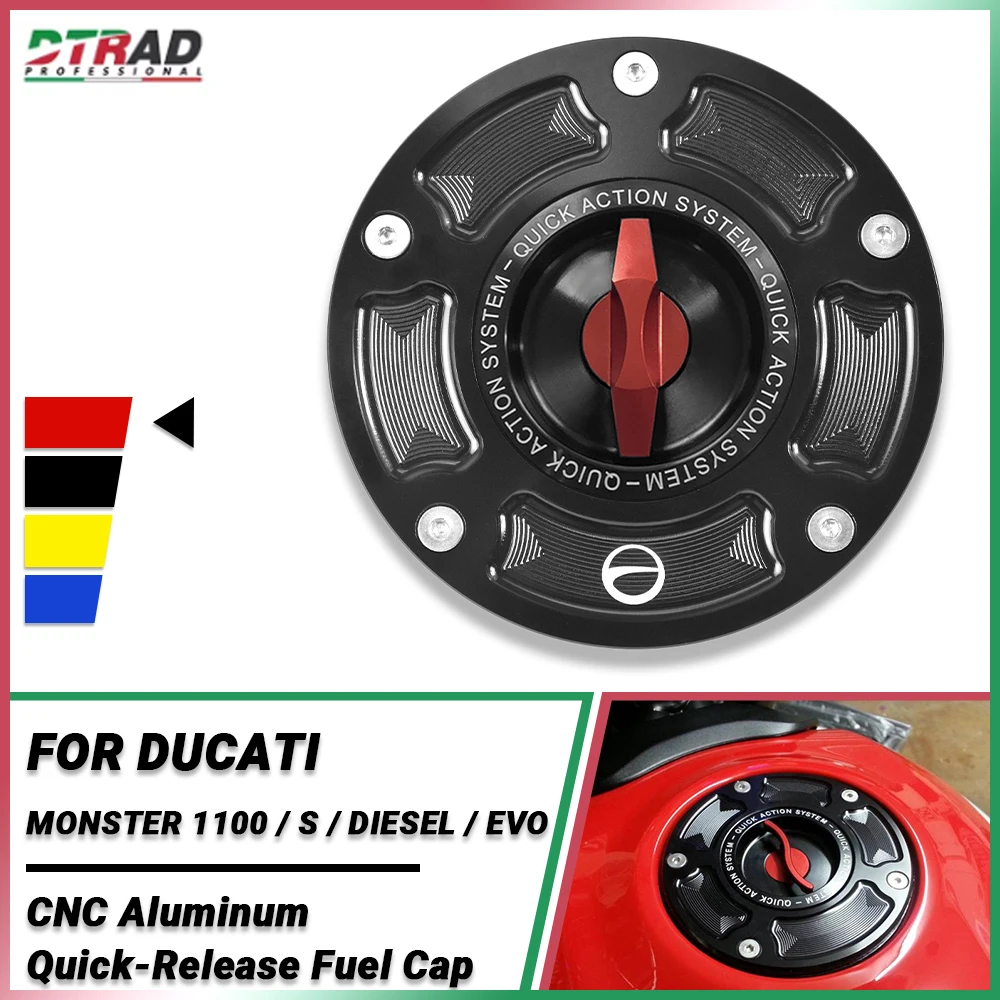 

For DUCATI MONSTER 696 795 796 2008 - 2014 Accessories Racing Quick-Release Fuel Cover Motorcycle Aluminum Gas Tank Filler Cap