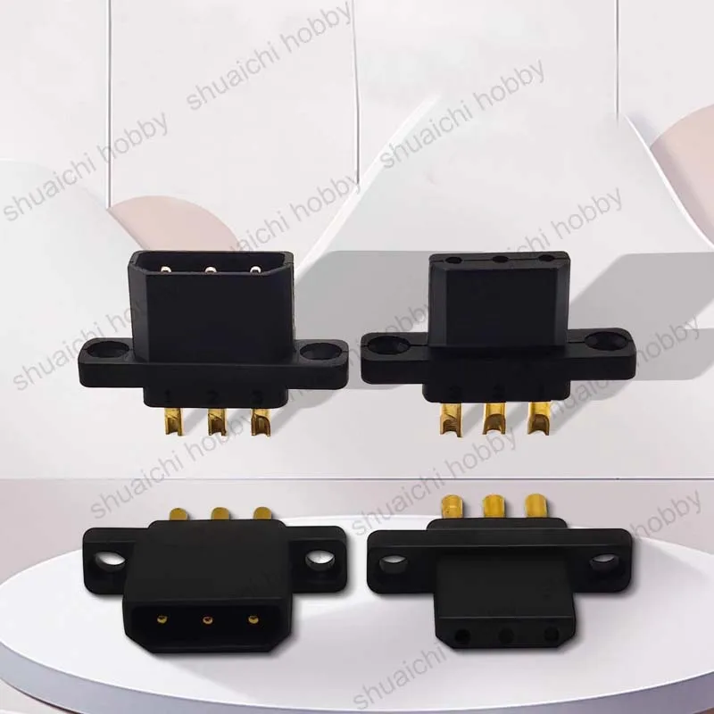 5Pairs 500V 5A 3Pin Male Female Connector Copper Gold Plated Terminal Quick Release Power Plug for UAV RC Robot Car Model Parts