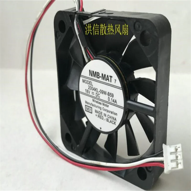 2pcs Original  NMB-MAT 5010 2004KL-09W-B59 DC18V 0.14A  three-wire inverter axial fan