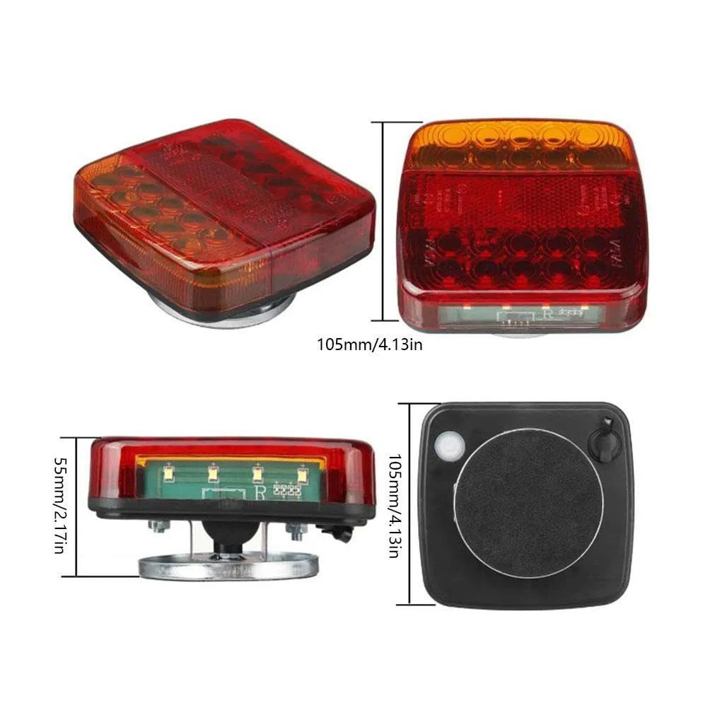 LED Magnetic Wireless Tail Lights for Trailer Waterproof Rechargeable Towing Light Kit Portable LED Tow Tail Lights Kit