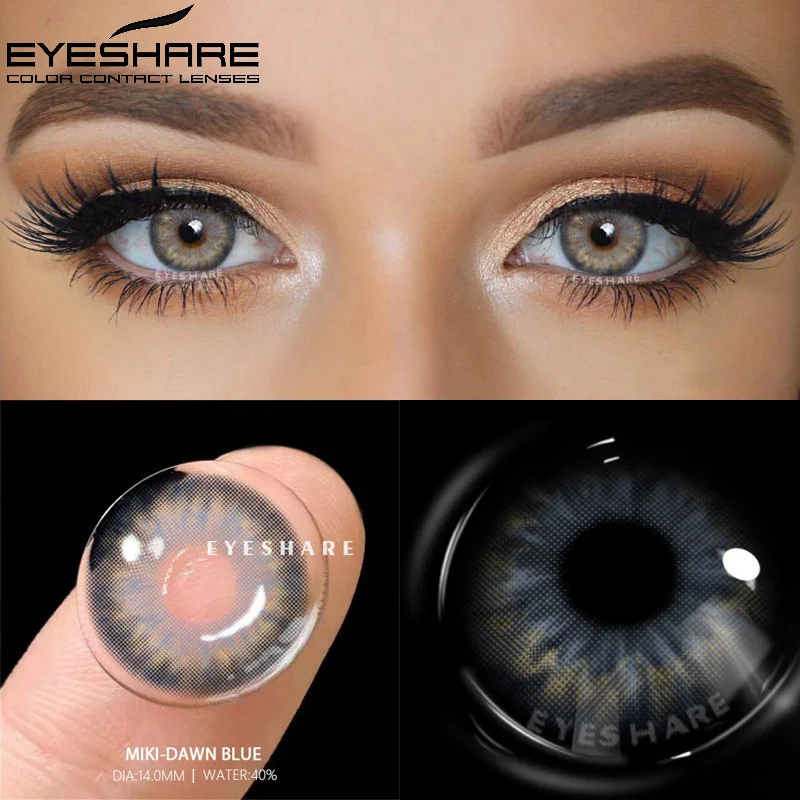 EYESHARE Natural Color Contact Lenses For Eyes 1Pair Multicolor Lens Soft Yearly Blue Eye Contact Beautiful Pupils Beauty Makeup