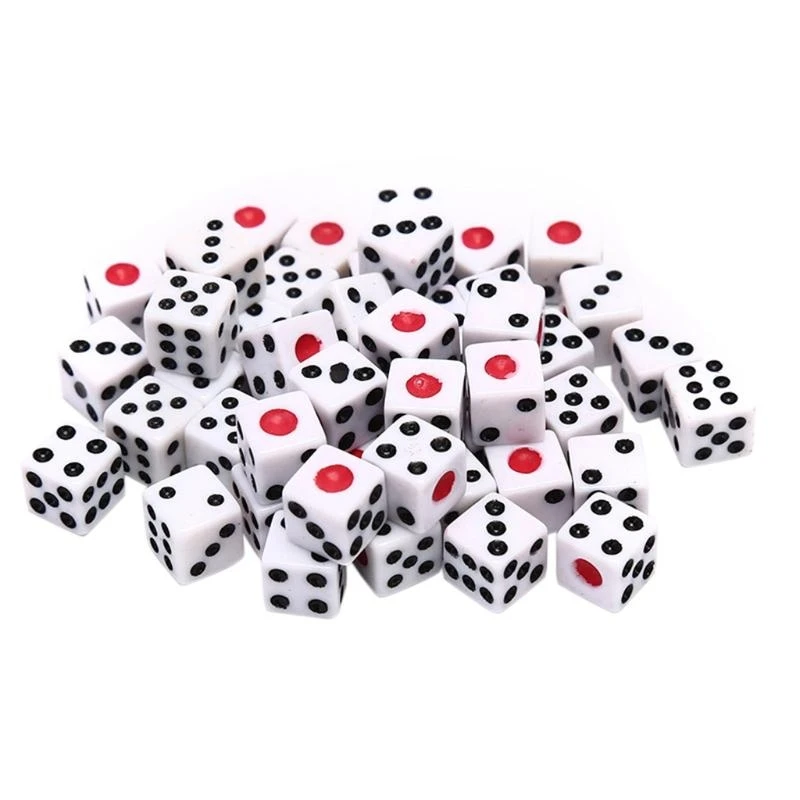 U2JB 100pcs 8mm 0.31in Digital 6 Side Acrylic Puzzle Toy Toy Toy Toy