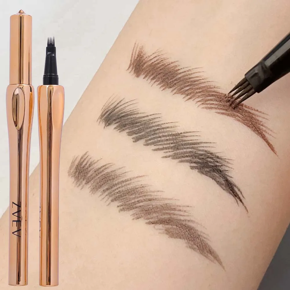 4 Forks Liquid Wild Eyebrow Pencil Waterproof Long Lasting Lower Eyelash Eyeliner Pen Eyebrow Tattoo Thin Lying Silkworm Makeup