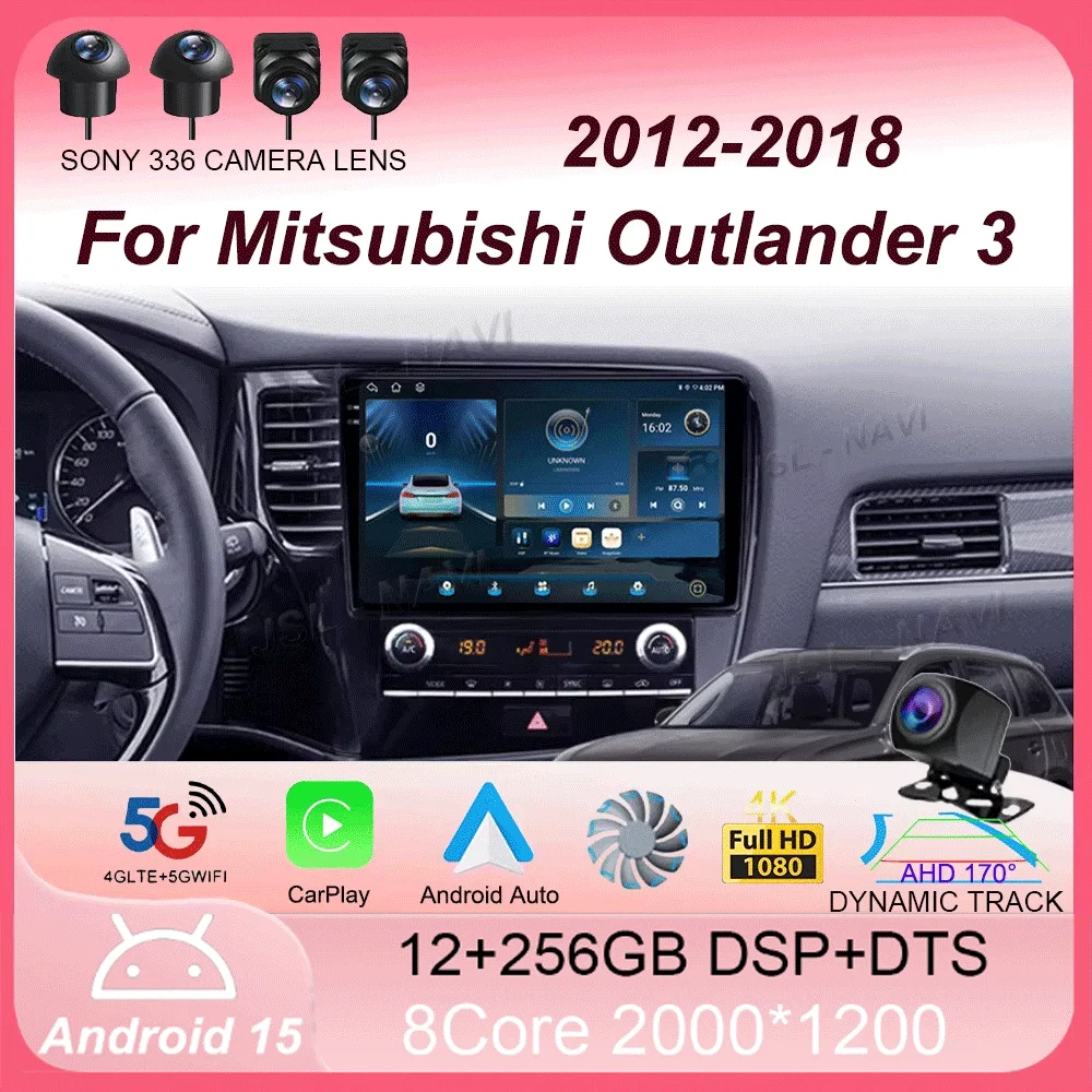 

Android 15 For Mitsubishi Outlander 3 GF0W GG0W 2012 - 2018 Left hand drive Car Radio Navigation Multimedia Video Player Stereo