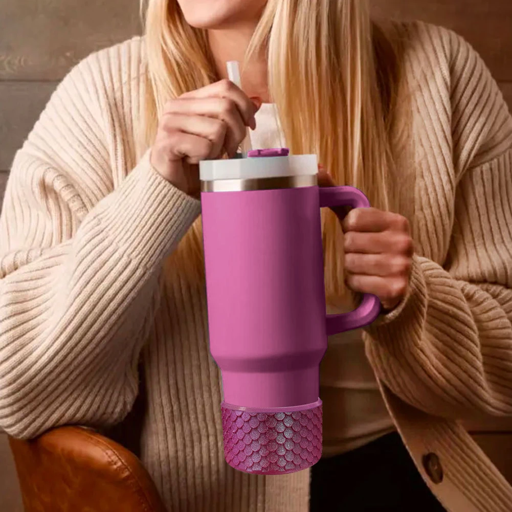 7.5cm Silicone Boot for 40 oz Tumbler Quencher Adventure Tumbler Handle Bottom Sleeve for Ice Flow Flip 30oz 20oz Water Bottle