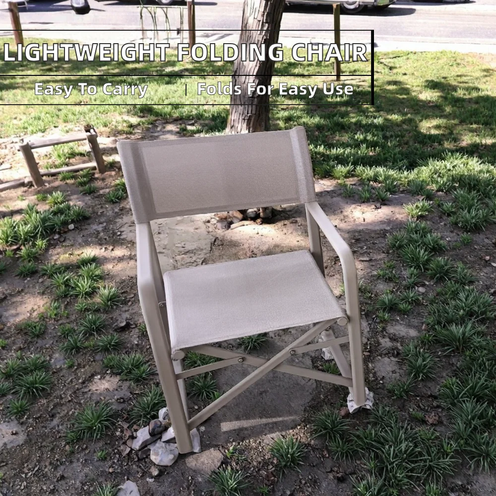 Modern Lightweight Aluminum Waterproof Folding Chair Comfortable Exterior Garden Courtyard Restaurant Coffee Shop