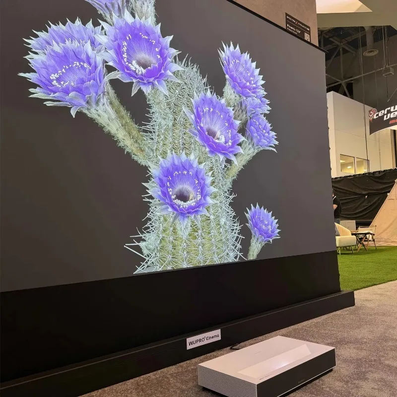 Pet crystal lens projector screen electric floor rising screen