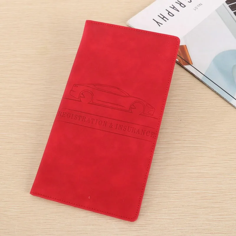 

Premium PU Leather Travel Document Holder Passport Wallet Card Organizer for Car Use