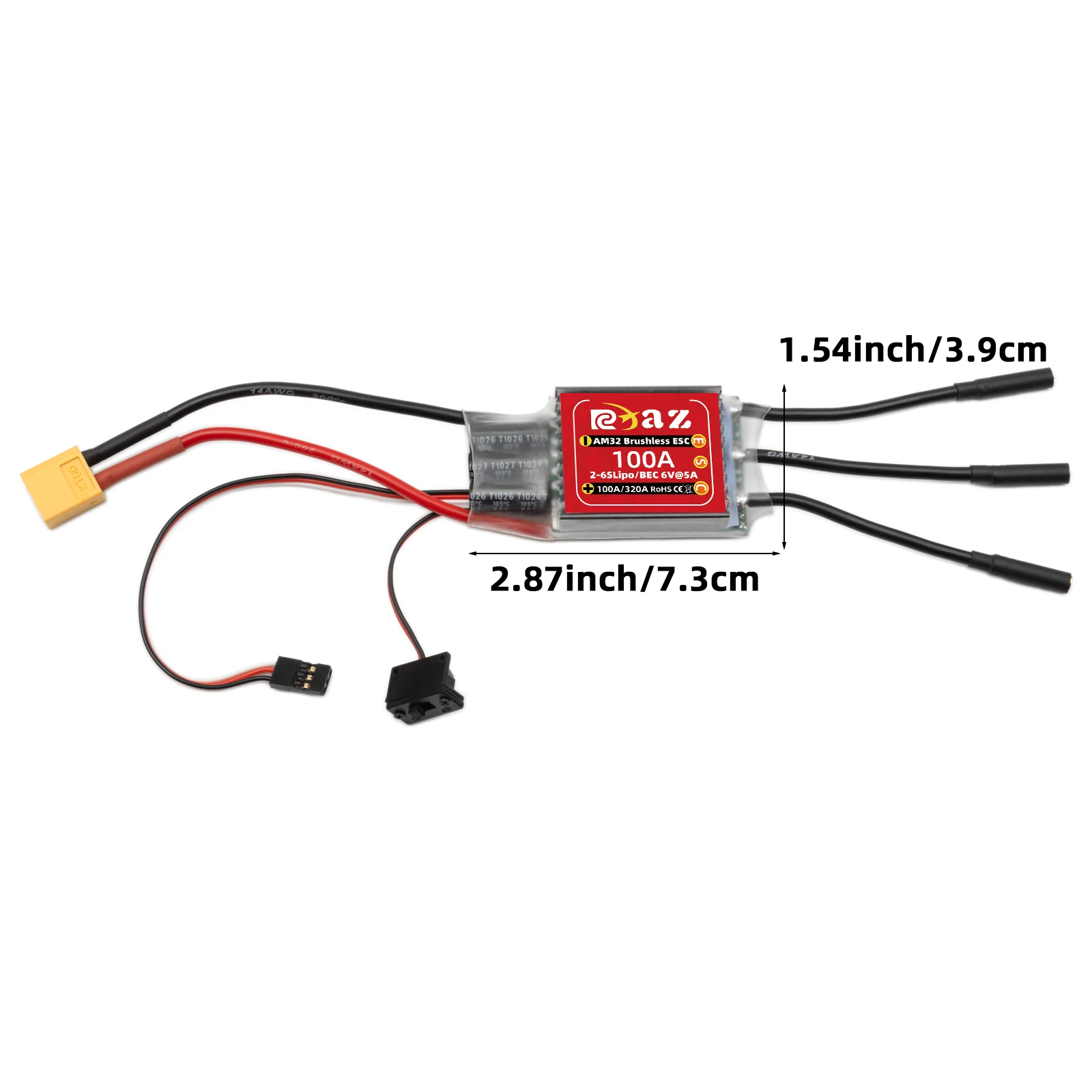 RC AM32 100A Brushless ESC Speed Controller for 1/8 1/10 RC Car Axial scx10 D90 Hpi Traxxas Hsp Redcat  Tamiya RC Crawler Tank
