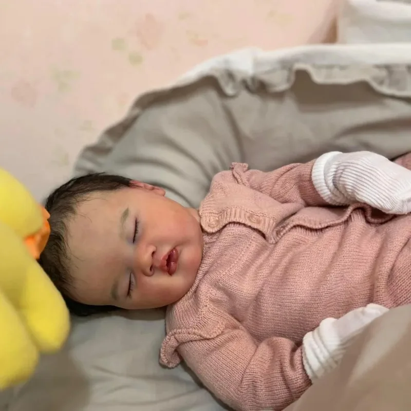 19inch Newborn Baby Doll Reborn Ashia Lifelike 3D Painted Skin with Visible Veins Multi-Layers Collectible Art Doll Bebe Reborn view 4