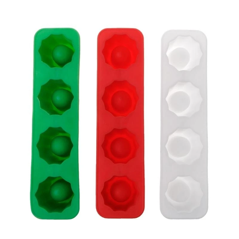Practical Silicone 4-Cup Shaped Shot Wine Glass Freeze Mold Maker Tool