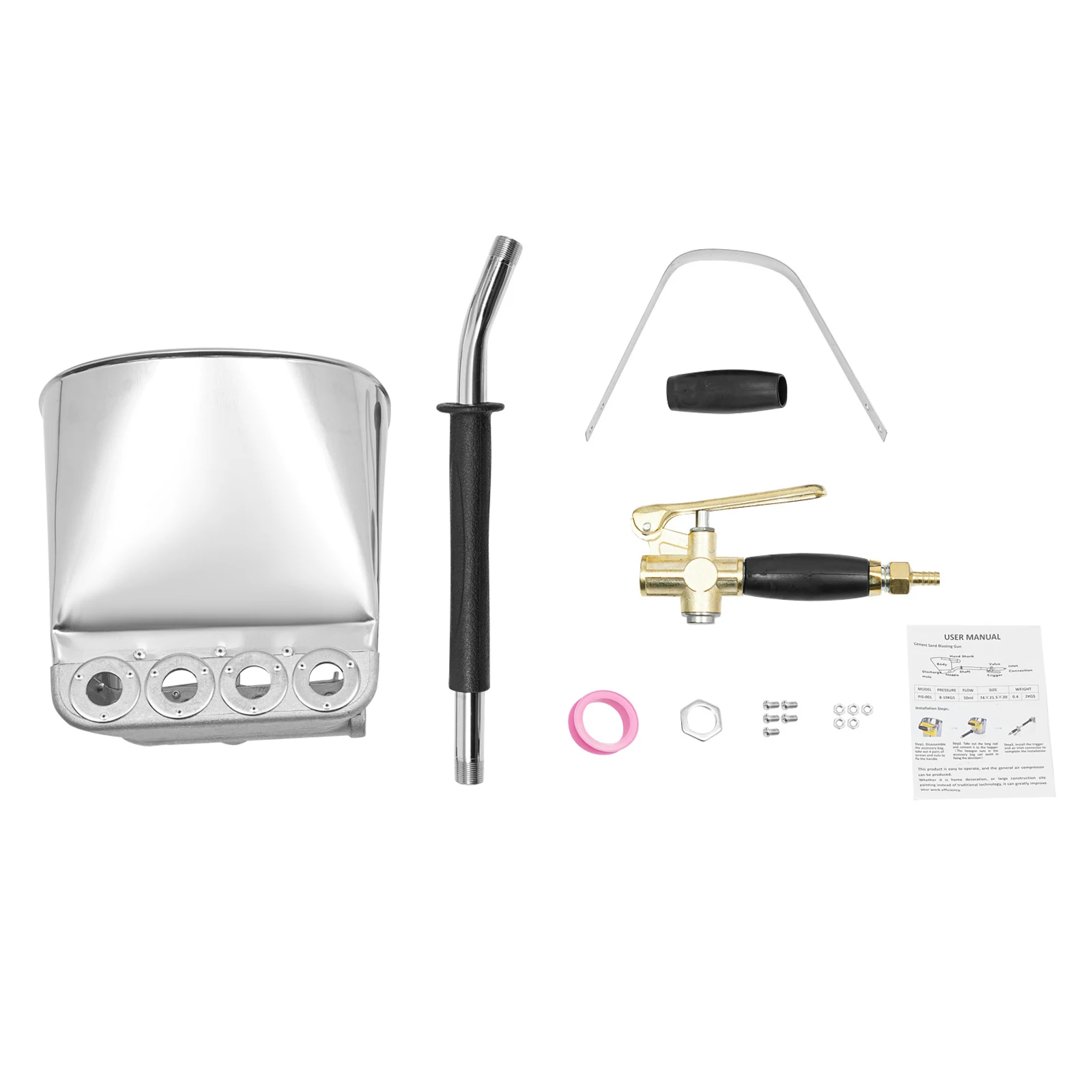 3.5L容量 4ジェット式空気圧セメントスタッコスプレーガン（サイズ：77*22.5*21cm）壁用プラスターモルタル自動エア塗装ツール
