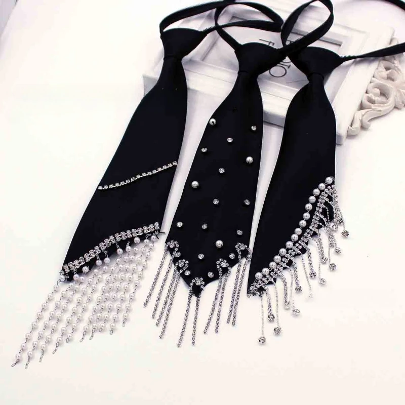 nova-gravata-preta-com-fecho-de-correr-para-mulher-acessorio-de-estilo-«preppy»-com-detalhes-em-strass-e-franjas-laco-decorativo-para-camisa