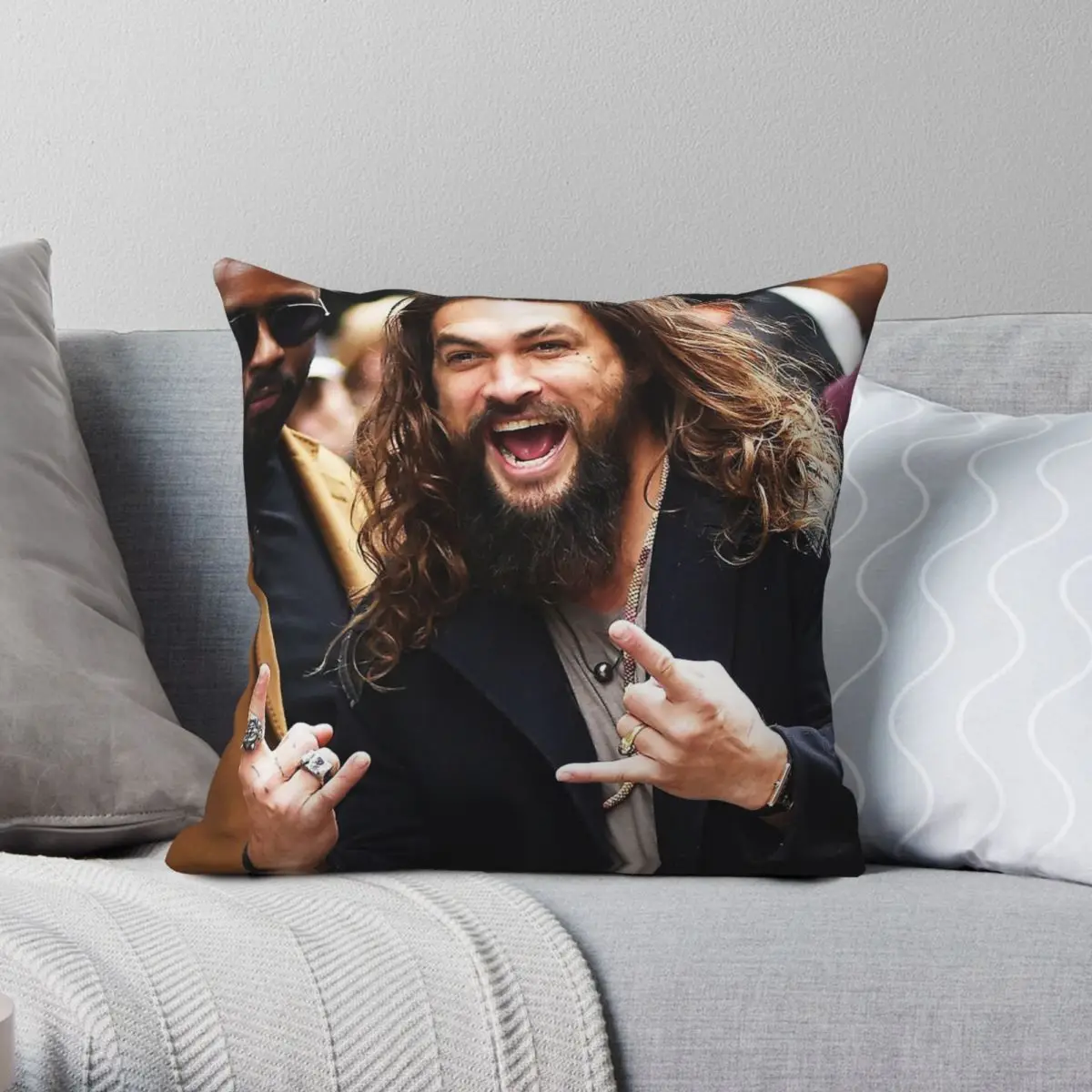 

Jason Momoa Pillowcase Polyester Linen Velvet Printed Zip Decor Pillow Case Sofa Cushion Case