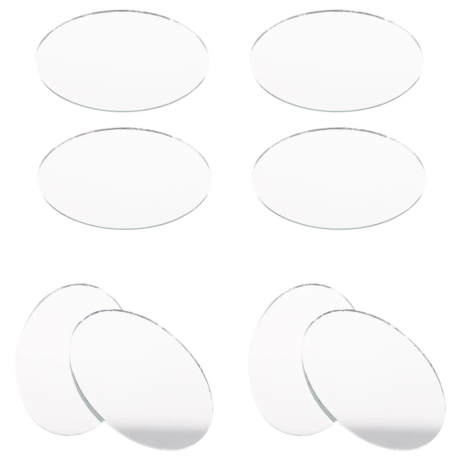 20 Pcs Craft Oval Mirrors Vanity Alloy Wall Sticker Small Folding Makeup