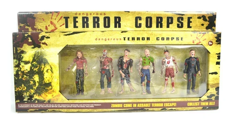 [Engraçado] 6 pçs/lote zumbi andando morto bonecas figuras de ação brinquedos terror cadáver modelo estático de articulações móveis brinquedo crianças menino presente