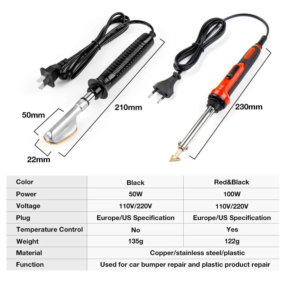 220 V 50 W + 100 W typ naprawy zderzaka samochodowego lutownica, skórzany pasek do narzędzi do prasowania gospodarstwa domowego PP PE PVC ABS pręt