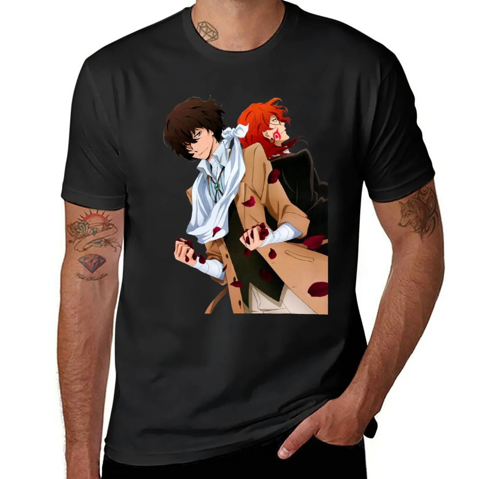 New BSD | Dazai and Chuuya | Anime T-Shirt hippie clothes black t shirts boys animal print shirt Anime t-shirt t shirt men