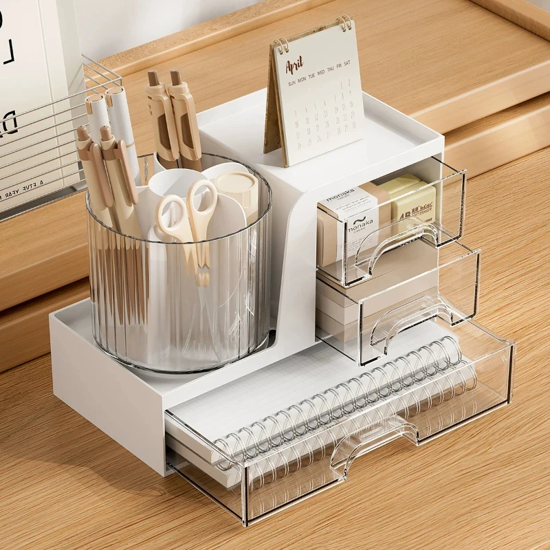 Room-specific Plastic Desk Storage Boxes Drawers Clear Mini Office Storage Document Folder Pen Stand Repisa Room Accessories