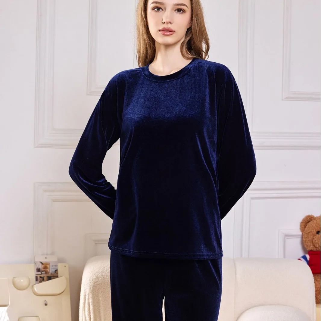 أطقم ملابس منزلية للسيدات طقم بيجامات نسائي طقم بيجامة نسائي طقم ملابس نوم دافئة لفصل الشتاء طقم مكون من قطعتين