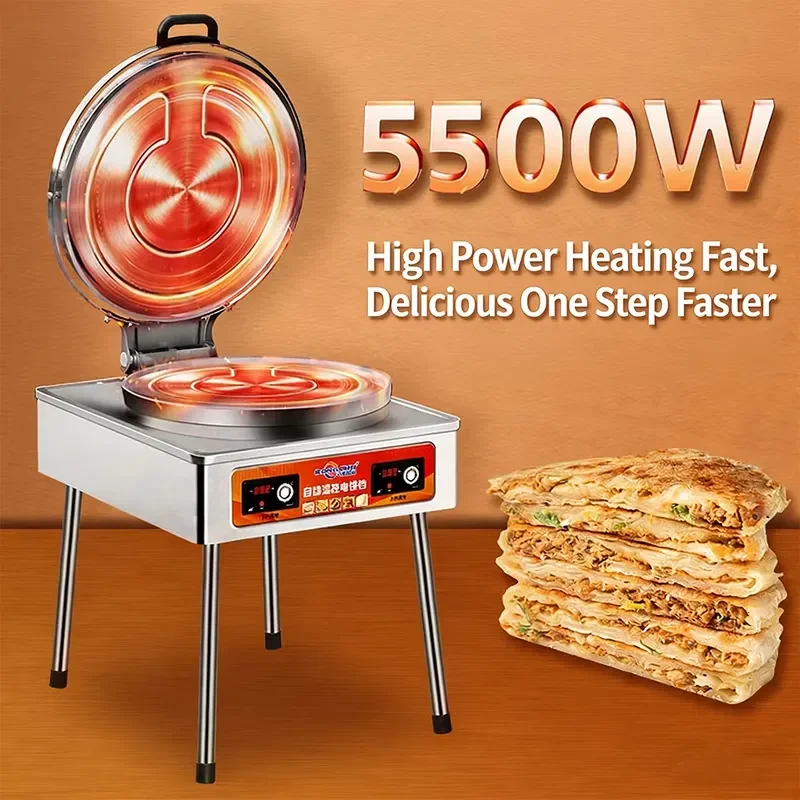 Automatic Electric Pancake Maker Large Capacity Desktop Vertical Crepe Machine Constant Temperature Control Non Stick Cooking