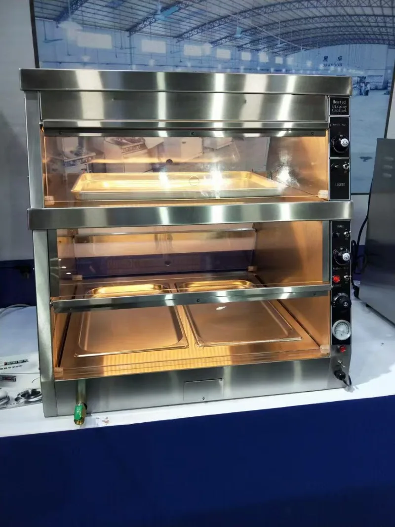 KFC Fast Food Restaurant Kitchen Stainless Steel Electric Table Top Food Warmer Display Heating Cabinet