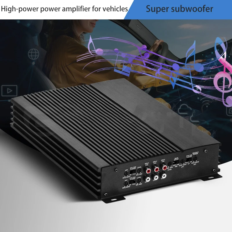 The car on-board 6-channel power amplifier with 6 inputs and 6 outputs has been upgraded and modified to a super high power 12V