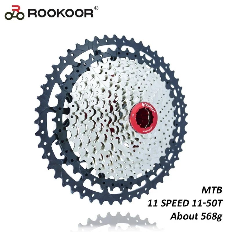 Rookoor New Mountain Bike 11Speed Cassette Velocidade MTB Cassete Bicycle Parts Sprocket11-50T Silver Ultralight 568g